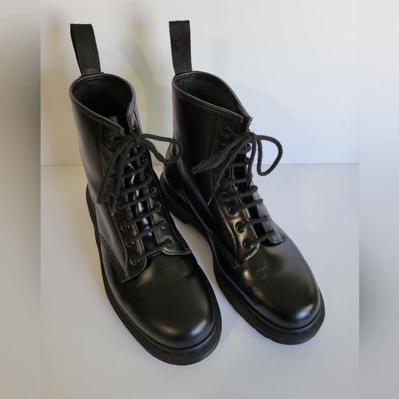 Dr. Marten's 1460 Mono Smooth Leather Lace Up Boots High Shine Size 10 - Picture 2 of 10